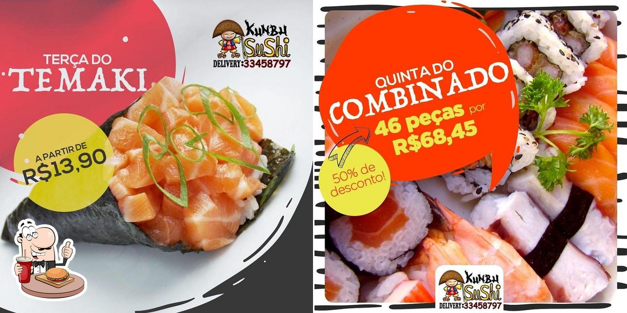 Peça um hambúrguer no Kunbu Sushi