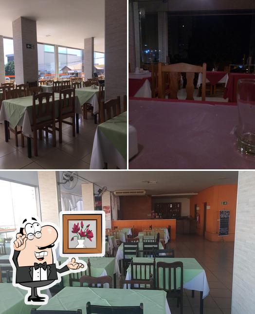 Sente em uma das mesas no O Forno