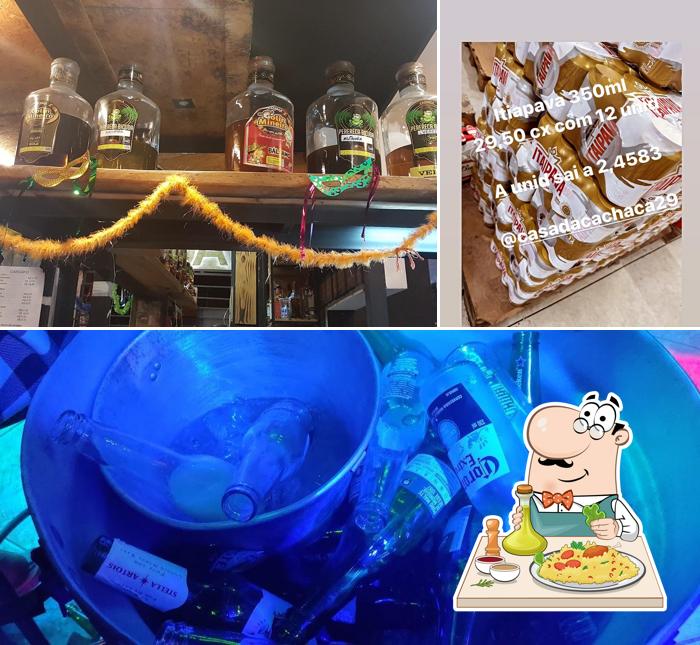 Confira a foto ilustrando comida e bebida a Casa da Cachaça