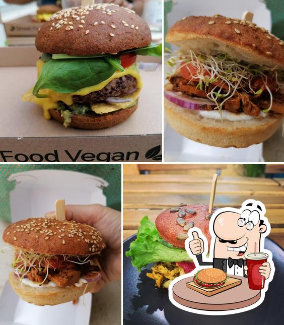 Prenez un hamburger à VegaSpix Street Food Vegan