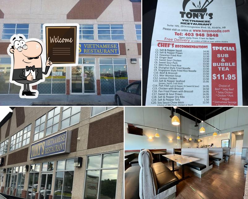 Tony’s Vietnamese Noodle Restaurant in Airdrie Restaurant menu and
