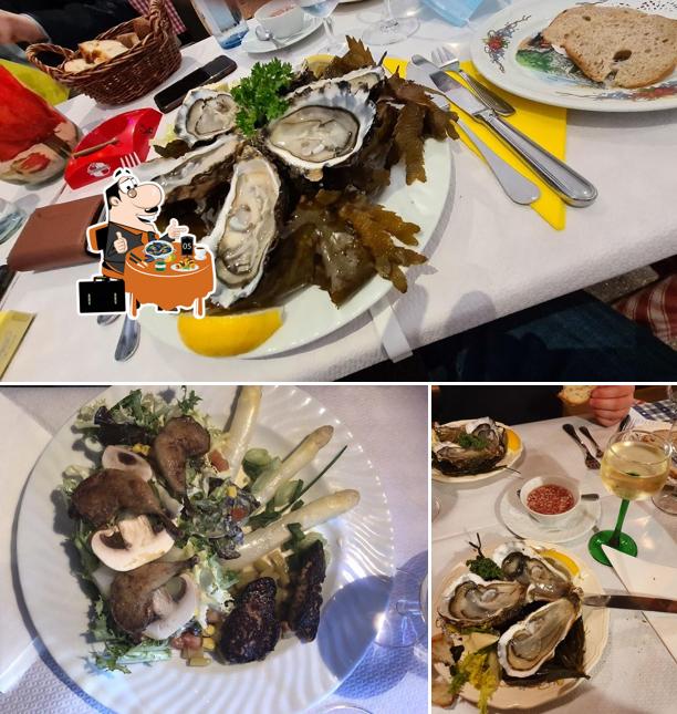 Order seafood at Auberge A l'Agneau