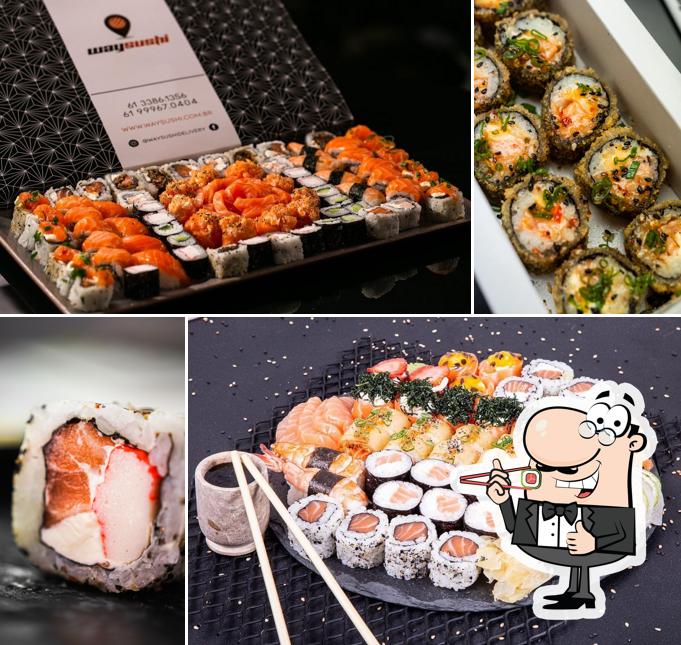 Rolos de sushi são disponibilizados no Waysushi Núcleo Bandeirante