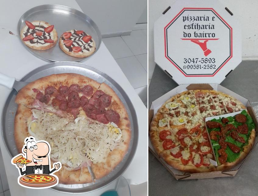 Escolha pizza no Pizzaria e esfhiraria do bairro