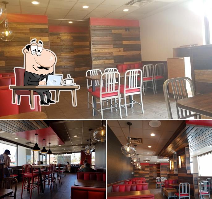 Take a seat at one of the tables at Arby's