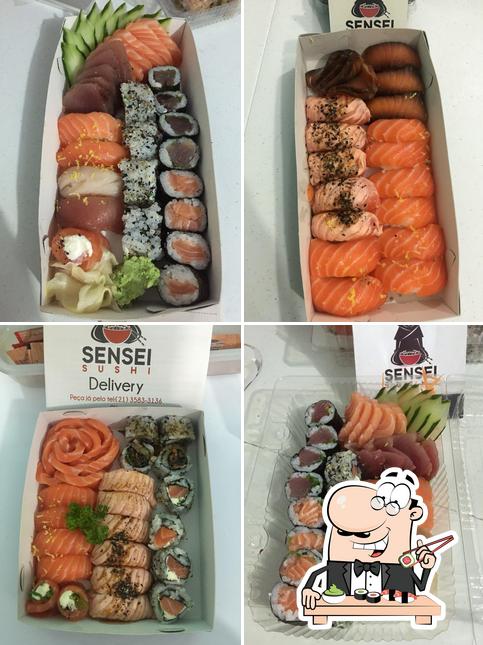 Rolos de sushi são oferecidos por Sensei Sushi