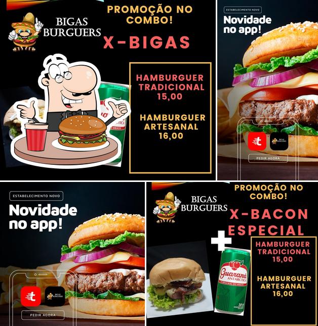 Peça um hambúrguer no Bigas Restaurante