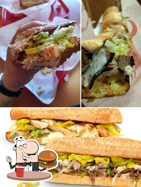 Try out a burger at Quiznos