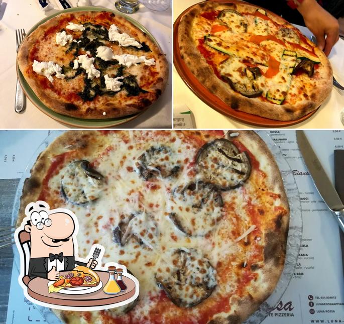 Choisissez des pizzas à Luna Rossa