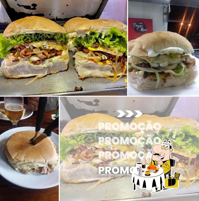 Sanduíche de carne de porco desfiada em Dogão Do Nuno