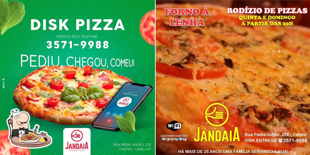 Experimente pizza no Restaurante e Pizzaria Jandaia Leme SP