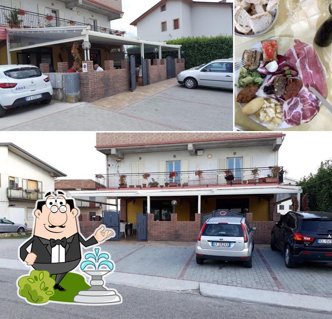 La foto della esterno e cibo di Ristorante pizzeria "Il tapiro"