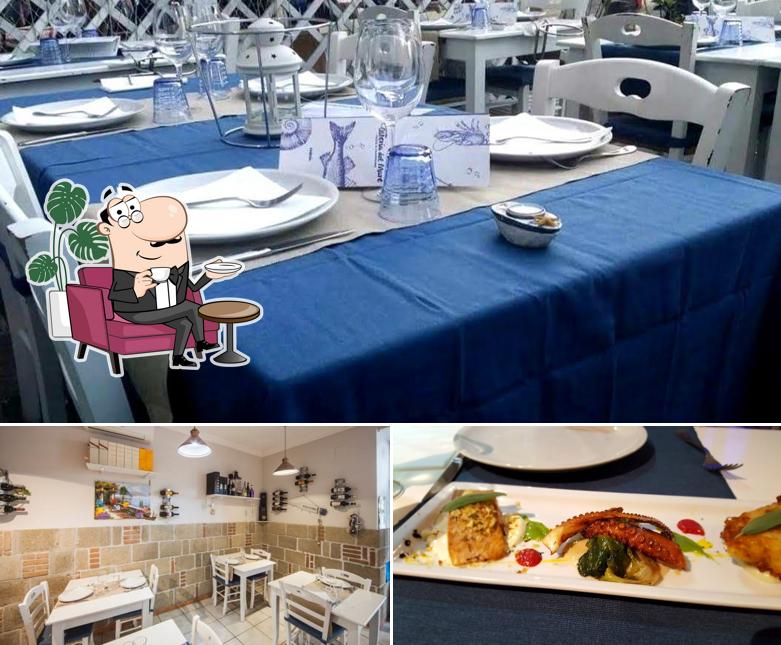 La interni e cibo del ristorante