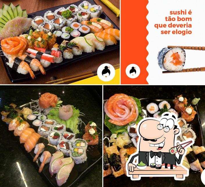 Prove diversas opções de sushi