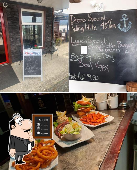 Estas son las fotos donde puedes ver pizarra y comida en Ship and Shore Restaurant & Marine Fueling Station