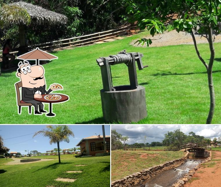 a parte exterior é uma característica importante do Fazendinha Comida Tipica