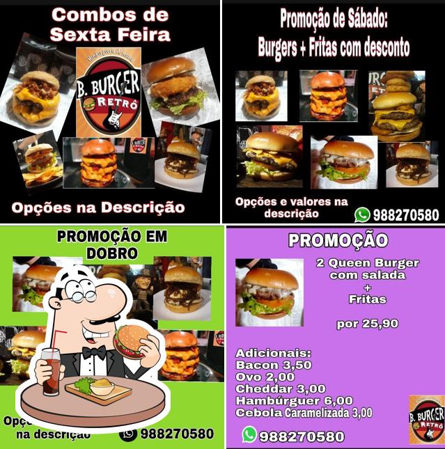 Hambúrguer em B. Burger Retrô