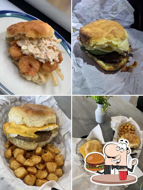 Get a burger at Millstone Biscuit Co