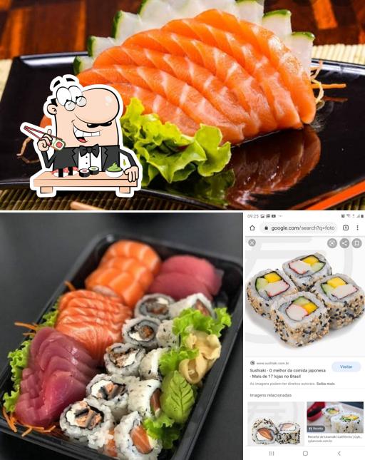 Prove diferentes opções de sushi