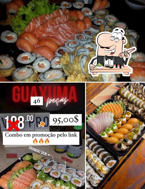 Rolos de sushi são servidos no Sushi Mizu