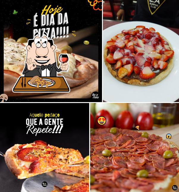 Consiga pizza no Pizzaria Bella Itália