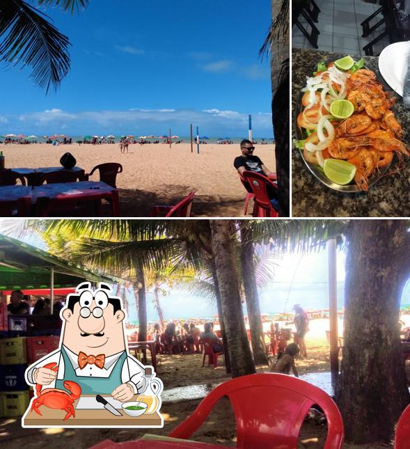 Peça diversos itens de frutos do mar servidos no Quiosque Sereia do Mar Bar e Restaurante