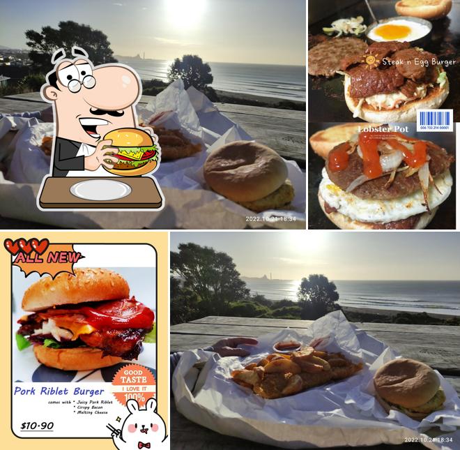 Tómate una hamburguesa en Lobster Pot Takeaways