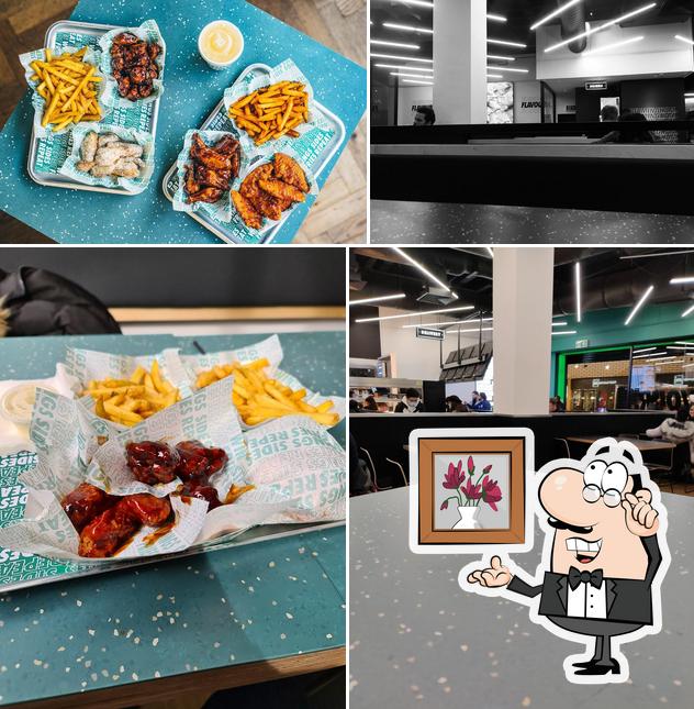 This is the photo displaying interior and food at Wingstop Birmingham Bullring