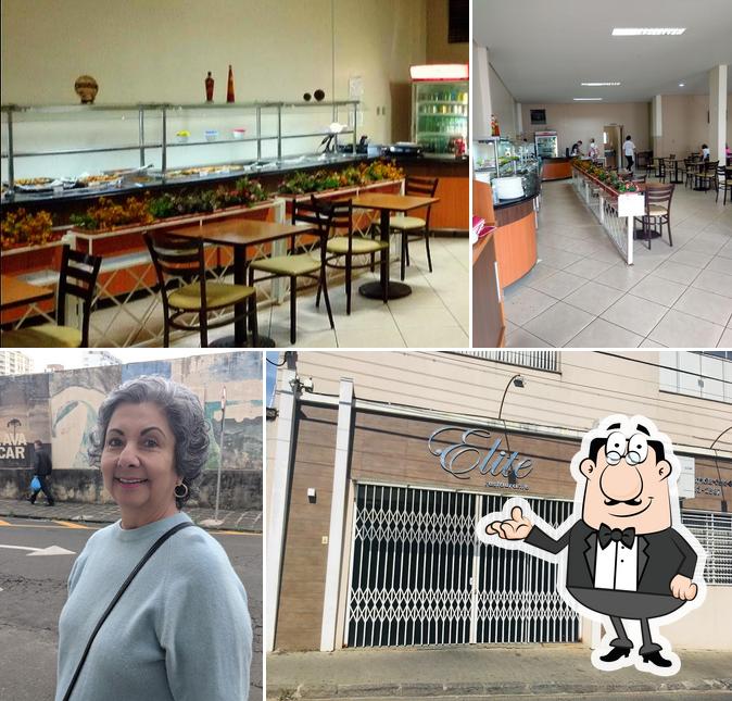 Sente em uma das mesas no Restaurante Elite - Centro