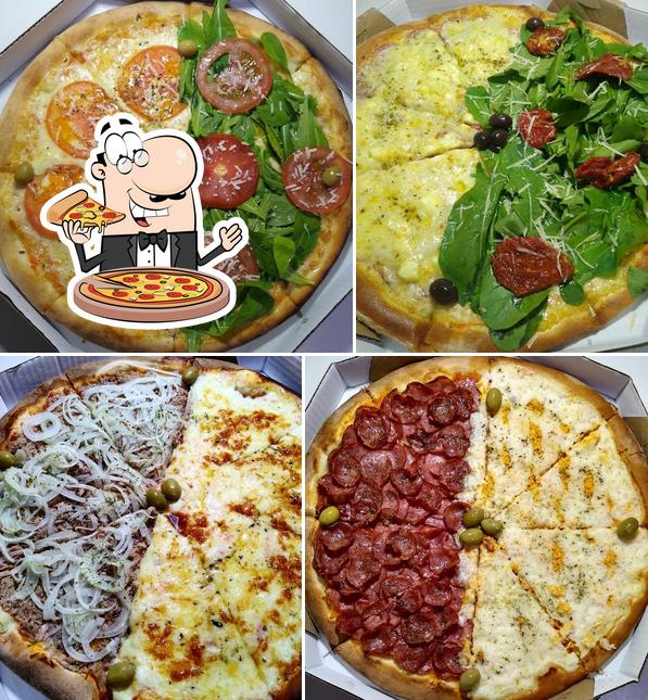 Peça diferentes variedades de pizza