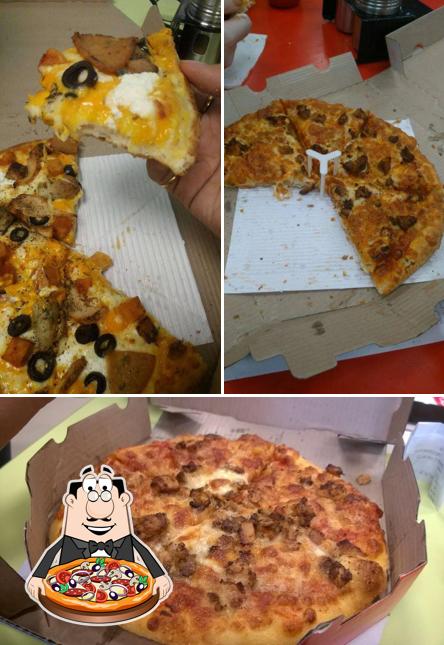 Pick pizza at Domino's Pizza