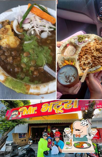 Among different things one can find food and exterior at Mr. Bhatura