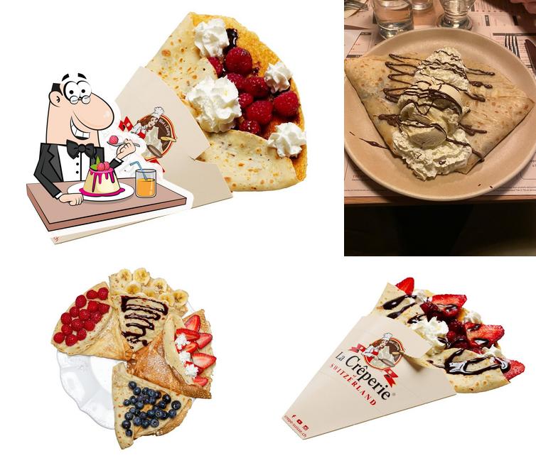 La Crêperie of Switzerland serve un'ampia selezione di dolci