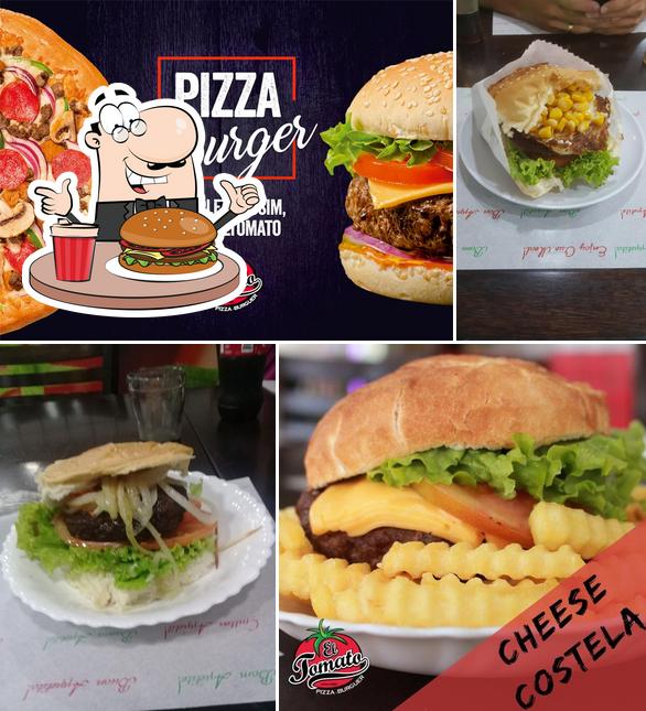 Try out a burger at El Tomato Pizza Burguer