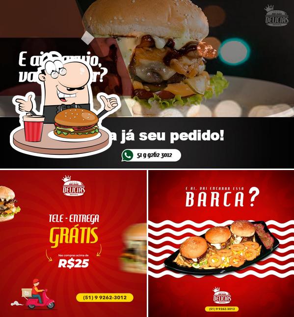 Peça um hambúrguer no Rei das Delicias Delivery