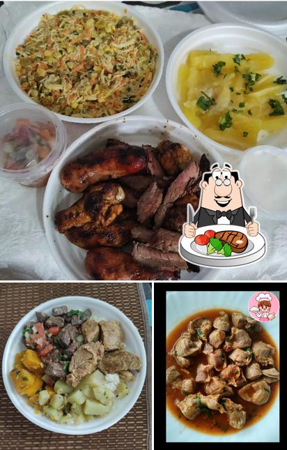 Escolha refeições de carne no Delícias da Li