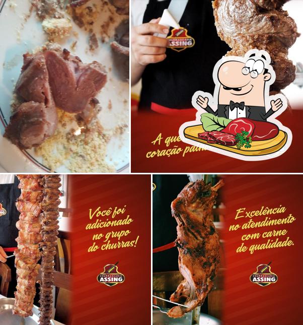 Prove refeições de carne no Churrascaria Assing