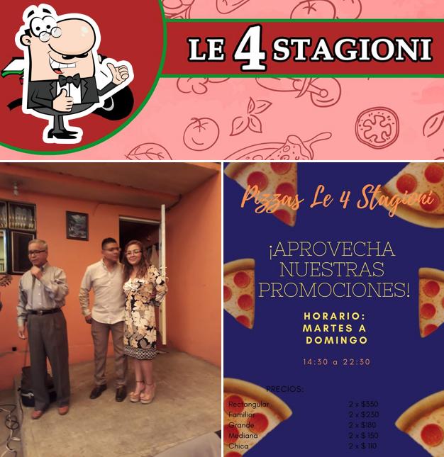 Look at the image of Pizzas "Le 4 Stagioni"