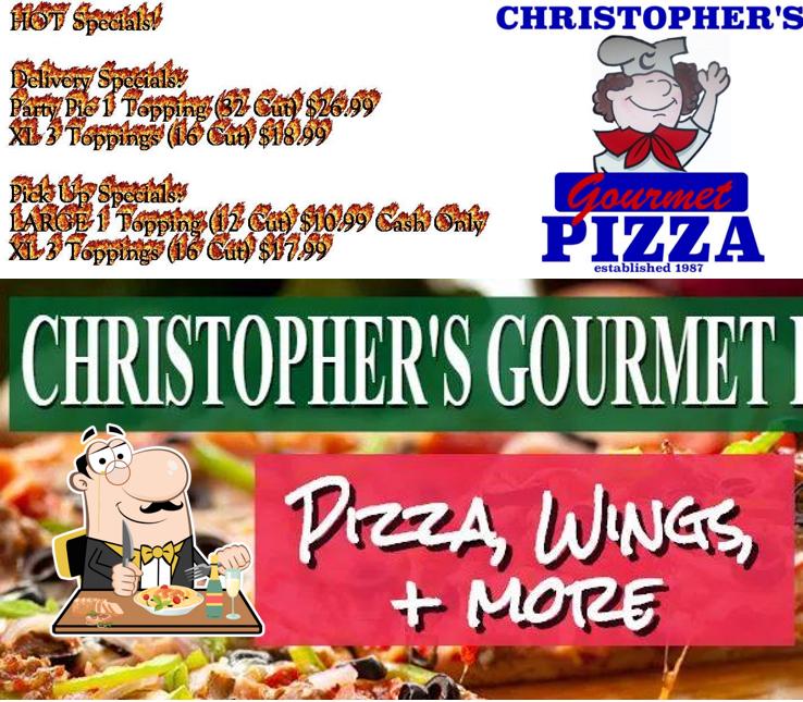 Food at Christopher's Gourmet Pizza