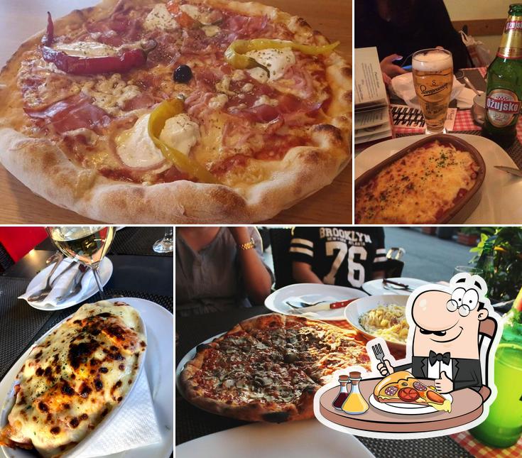 At Pizzeria & Spaghtteria Capuciner, you can enjoy pizza