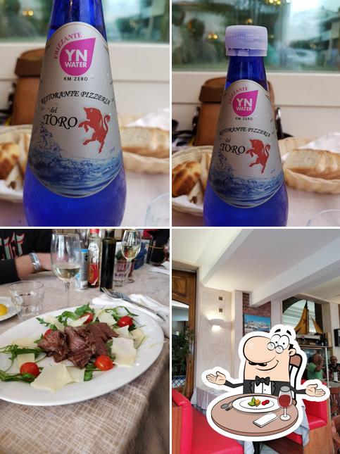 Among different things one can find dining table and drink at Ristorante Pizzeria del Toro
