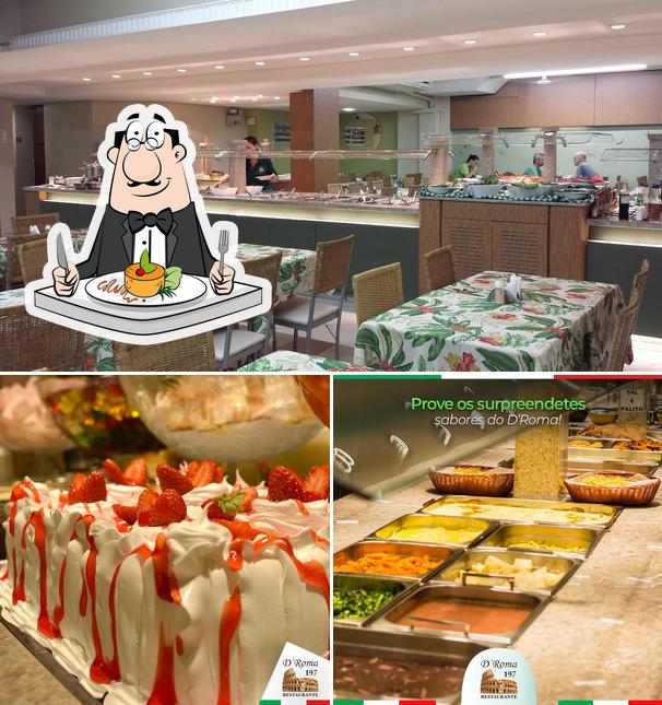 Esta é a foto mostrando comida e interior a Restaurante D' Roma