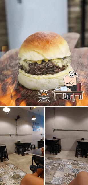 O interior do Pepê Burger