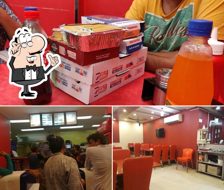 The interior of Domino's Pizza Paras Society, Jamnagar