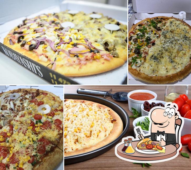 Peça diferentes variedades de pizza
