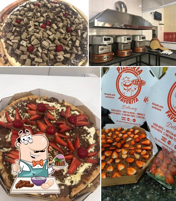 Pizzaria Favorita provê uma seleção de sobremesas