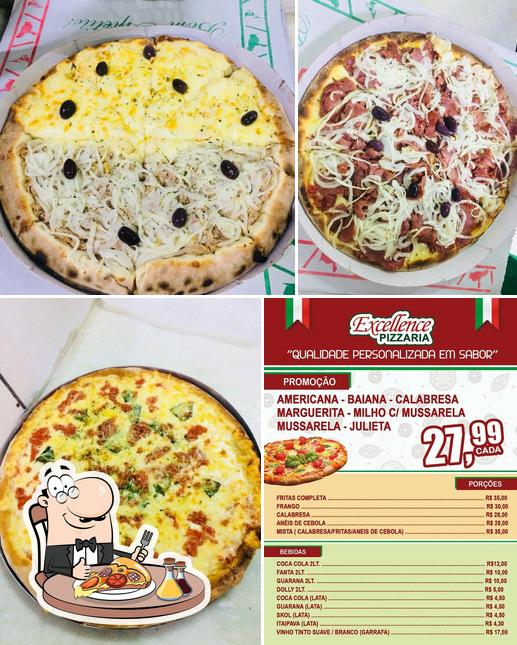 Escolha pizza no Excellence Pizzaria