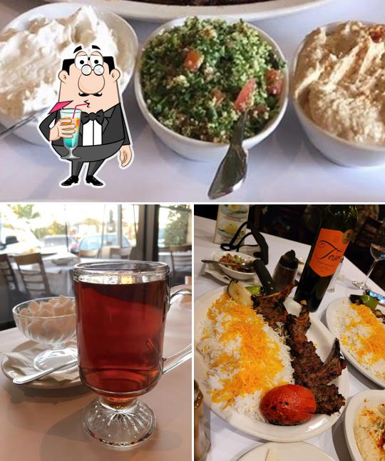 Take a look at the photo depicting drink and food at Jino's Pars - Persian restaurant
