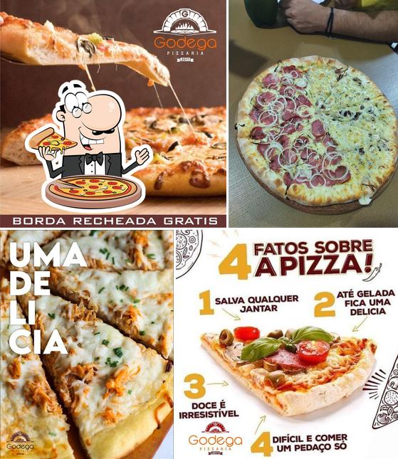 No Pizzaria Godega Itaguaí, você pode desfrutar de pizza