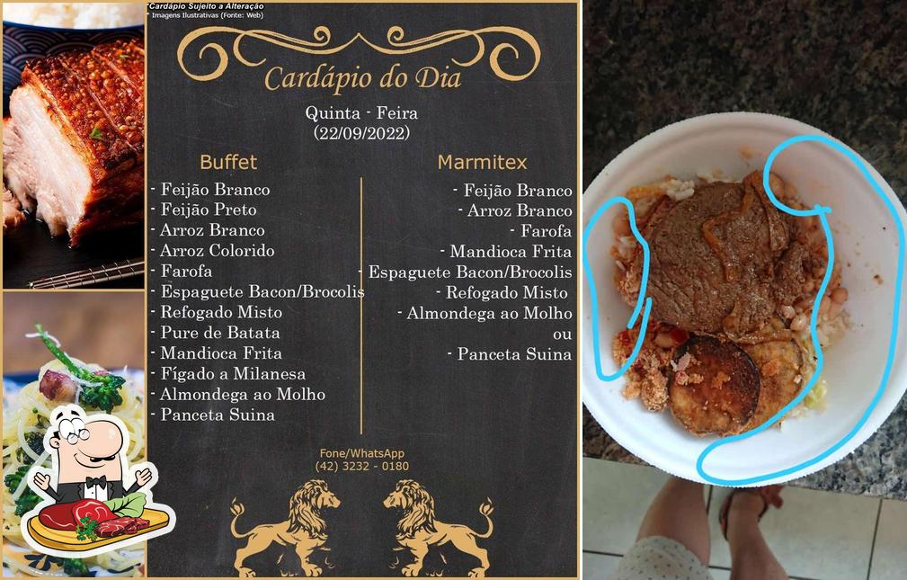 Peça pratos de carne no Dois Leões Restaurante